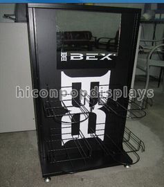 China Unidades de exposição pretas do contador do metal 4 suportes de exposição da loja dos tampões da mostra dos suportes fornecedor