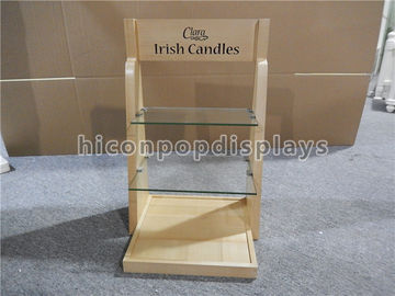 China Suporte de exposição de vidro de madeira da vela dos dispositivos bondes da loja da bancada para a feira profissional fornecedor
