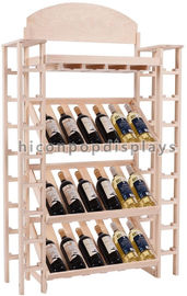China Prateleira de madeira contínua móvel do vinho do suporte de exposição do vinho 4 camadas resistentes/bens fornecedor