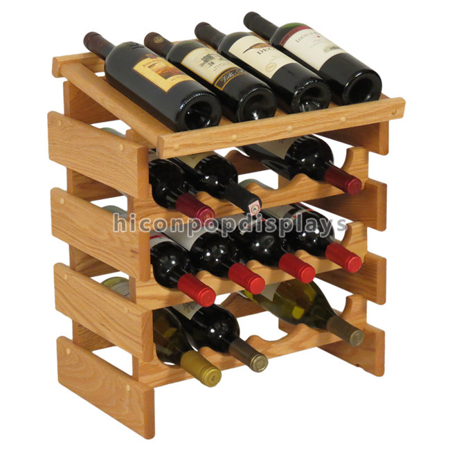 Cremalheira de madeira do vinho do assoalho da propaganda feita sob encomenda do retalho da loja de vinho do suporte de exposição do vinho