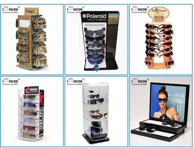 Cremalheira de exposição acrílica do Eyewear do Tabletop para a loja do tipo 5 pares da promoção dos óculos de sol
