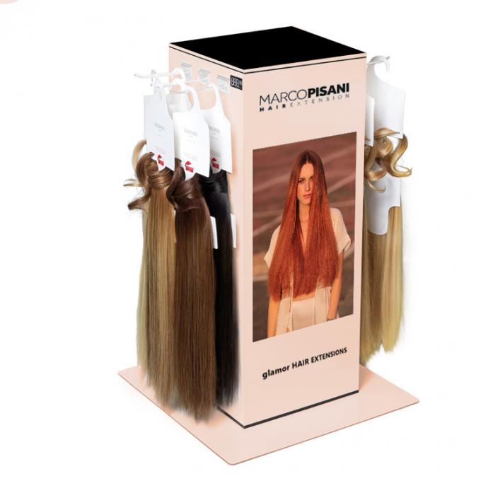 POP Merchandise Displays Expansão de cabelo giratória Display Rack Tabletop