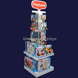 China 4 - Exposição pintada do produto da loja da prateleira de exposição do brinquedo do gancho da maneira branco de madeira superior fornecedor