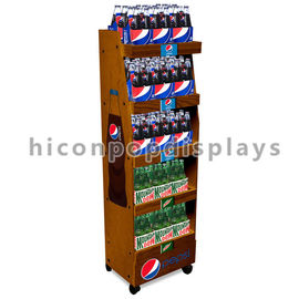 China Exposição de venda autônoma móvel da loja das bebidas do suporte de exposição da cola da madeira maciça fornecedor