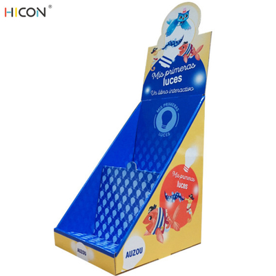 China caixas de exposição azuis do contador do costume do cartão 2-Tired para a loja fornecedor