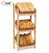 Assoalho varejo que está o suporte de exposição de madeira do pão para a loja da padaria/lojas de alimento fornecedor