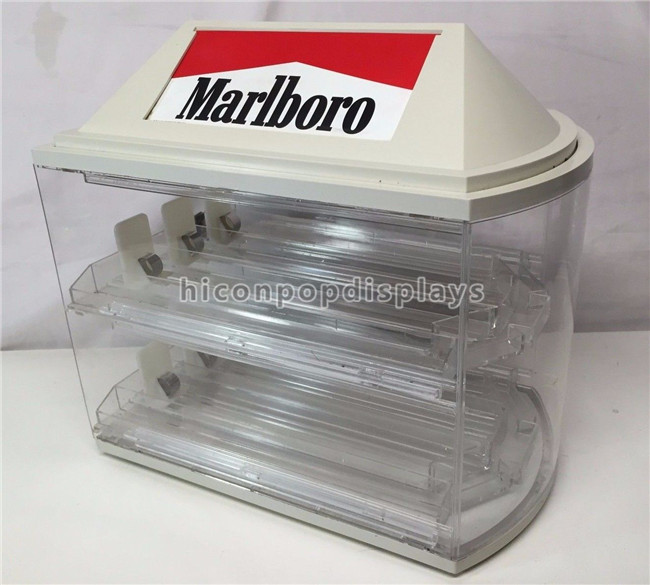 Vitrina acrílica 2 lustrados transparentes do cigarro de Marlboro do vintage - mergulhado